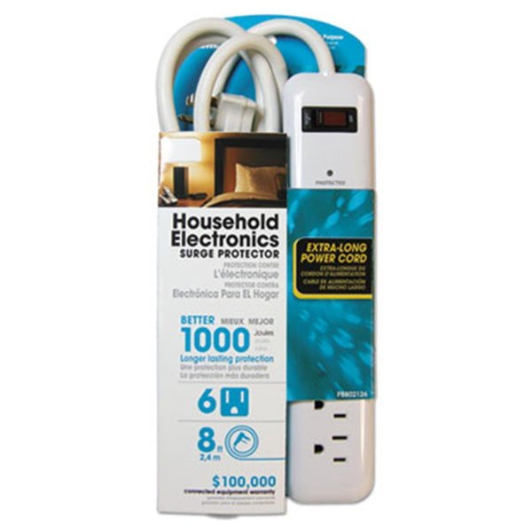 Prime Prime PB802126 Household Electronics 6 Outlets Surge Protectors - White PB802126